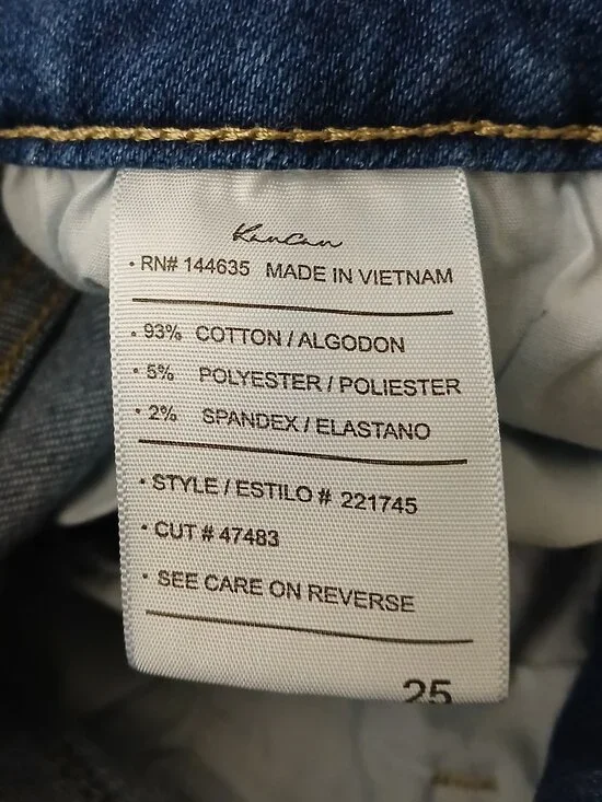 Kancan Jeans 25 Boot Cut High Rise Double Button Frayed Hem Blue Denim Stretch - Picture 7 of 8